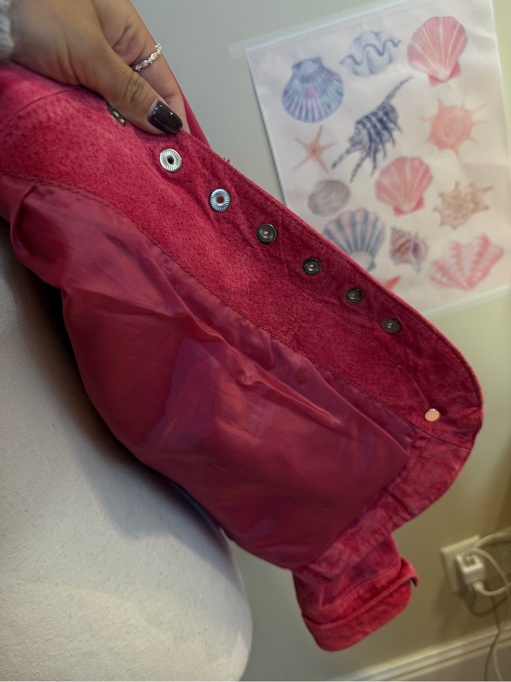 Raspberry Pink Suede Button-Front Jacket - Picture 11 of 12